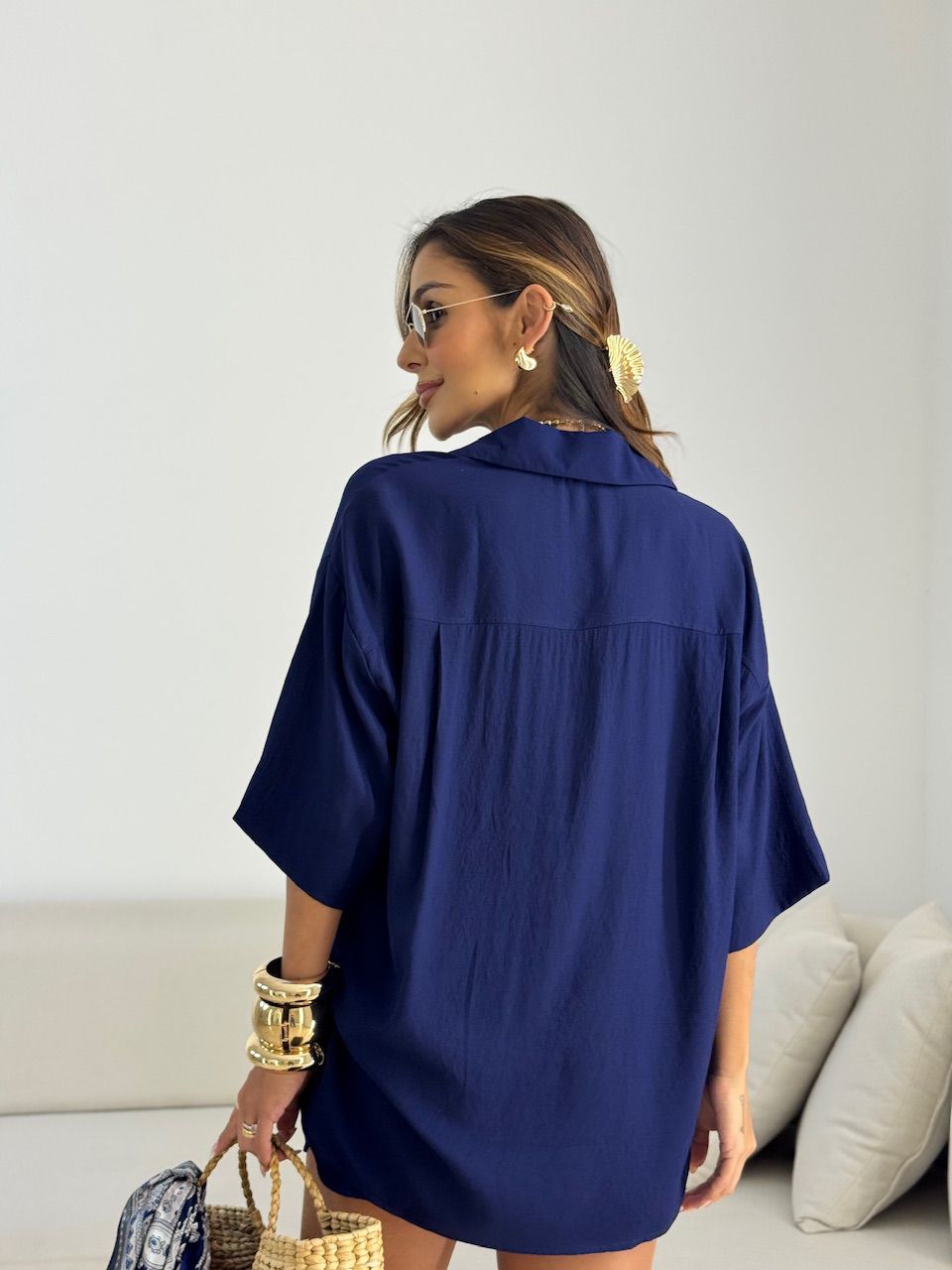 CONJUNTO ANIE CAMISA SHORT MARINHO