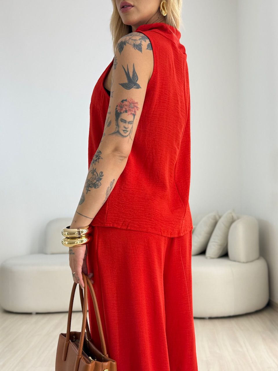 CONJUNTO VALEN CINTO FLOR VERMELHO