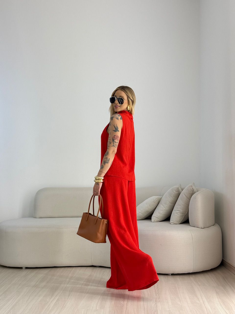 CONJUNTO VALEN CINTO FLOR VERMELHO