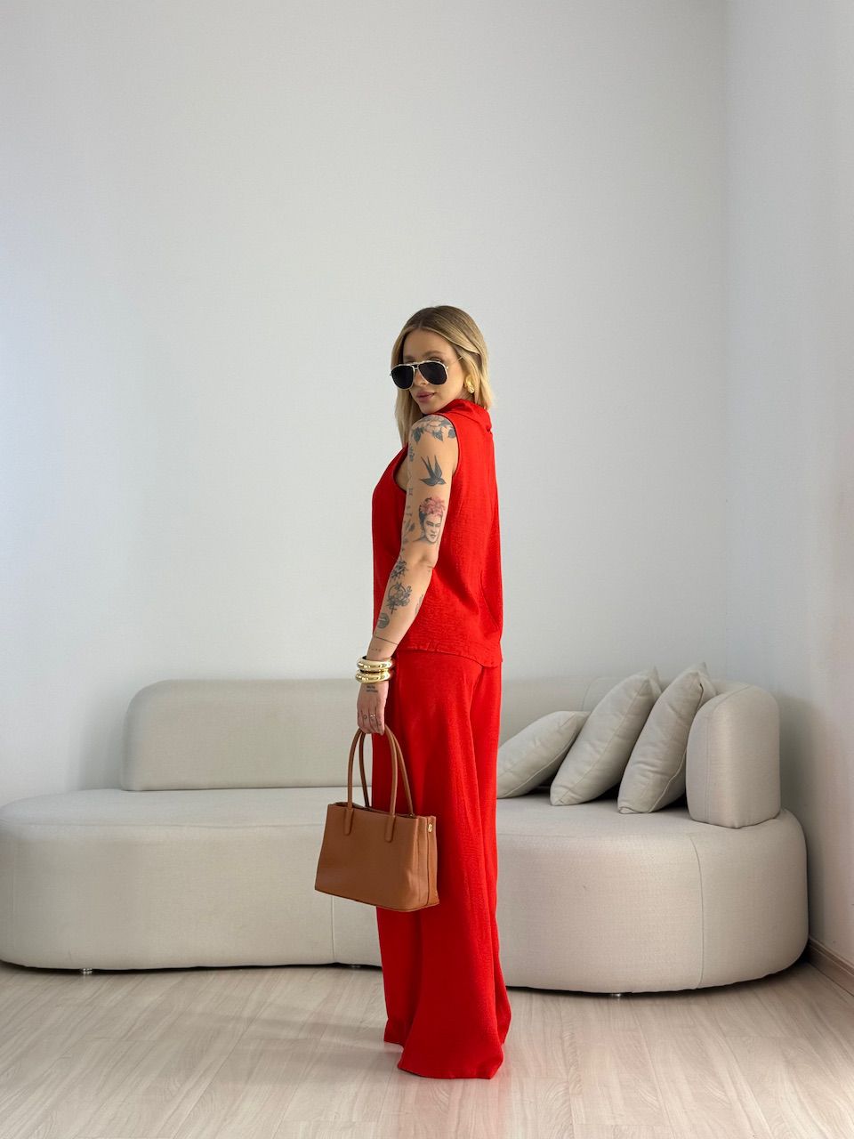 CONJUNTO VALEN CINTO FLOR VERMELHO