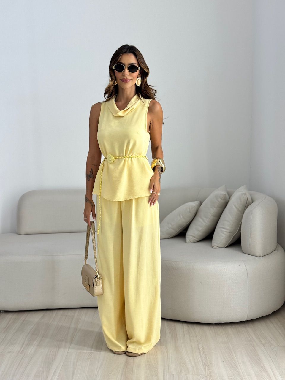 CONJUNTO VALEN CINTO FLOR YELLOW BUTTER - 00700504... - CAROLLA FERRARO