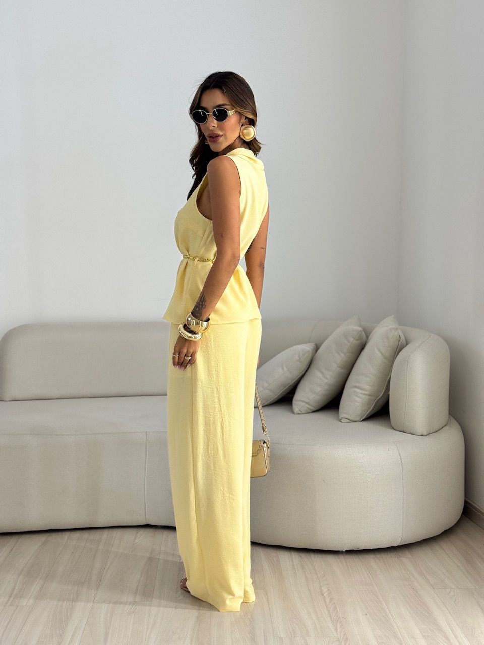 CONJUNTO VALEN CINTO FLOR YELLOW BUTTER