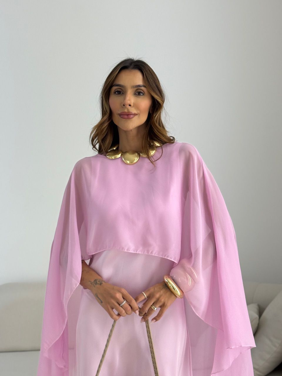 VESTIDO MARRIE ACETINADO ROSA