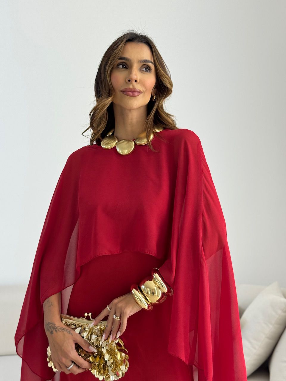 VESTIDO MARRIE ACETINADO VINHO
