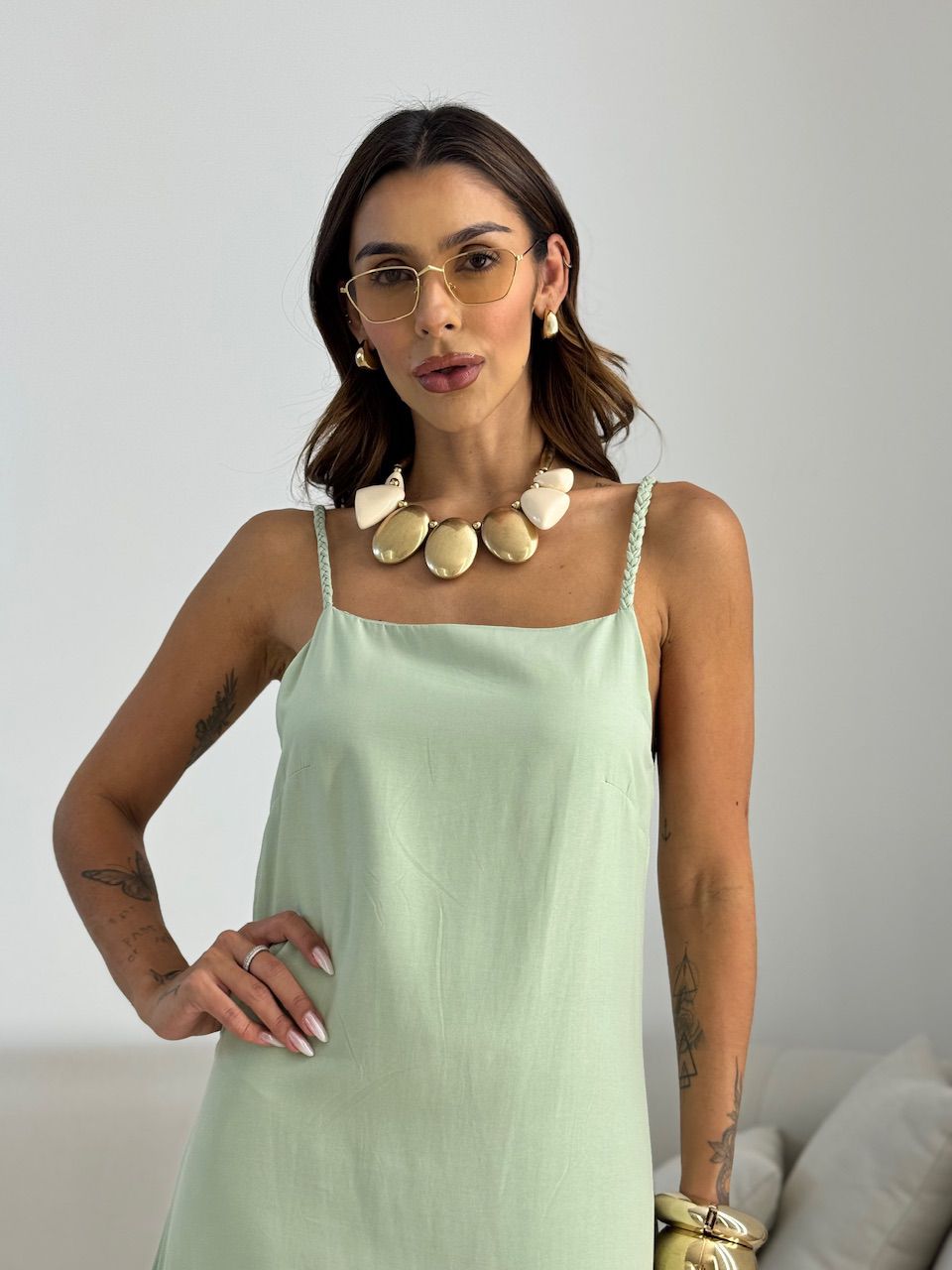 VESTIDO RAIANE FRANJAS VERDE