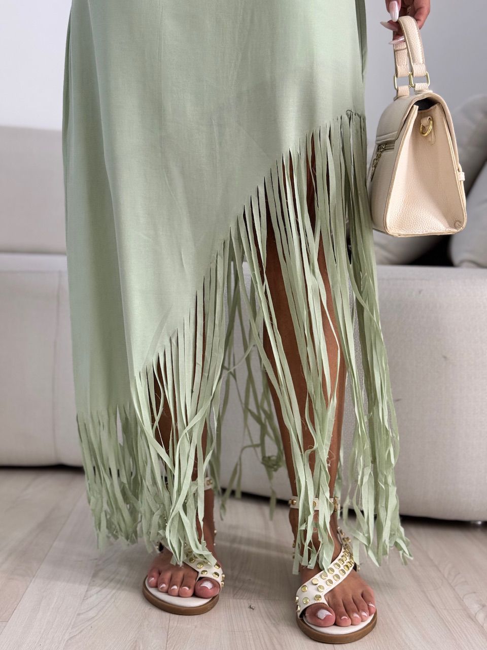 VESTIDO RAIANE FRANJAS VERDE