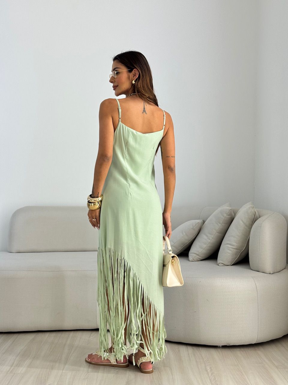 VESTIDO RAIANE FRANJAS VERDE