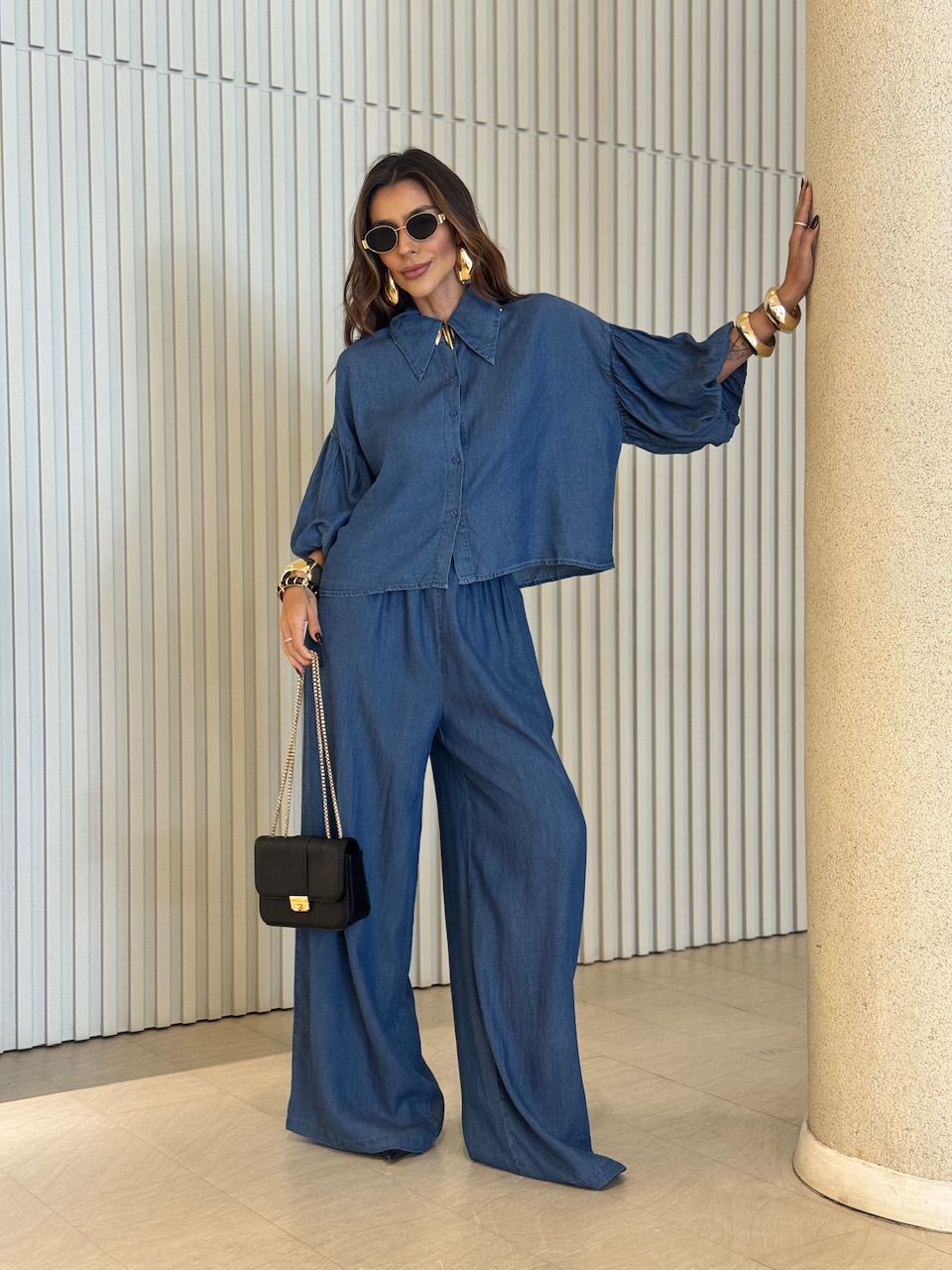 CALÇA VANDA PANTALONA JEANS ESCURO