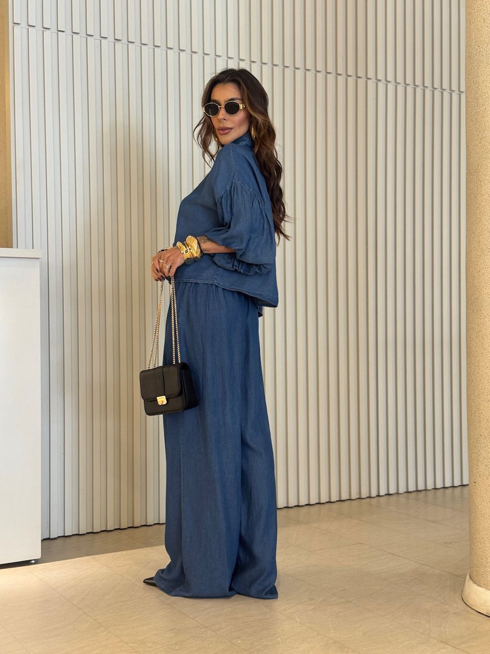 CALÇA VANDA PANTALONA JEANS ESCURO