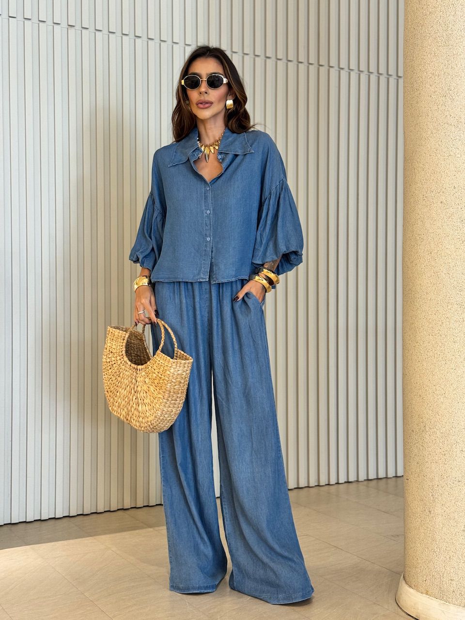 CALÇA VANDA PANTALONA JEANS MÉDIO