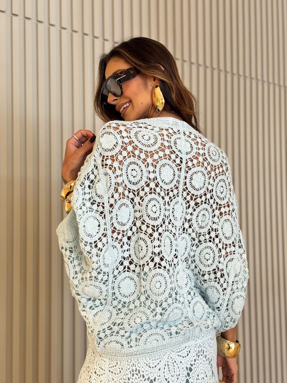 CAMISA SALETE CROCHÊ BABY BLUE