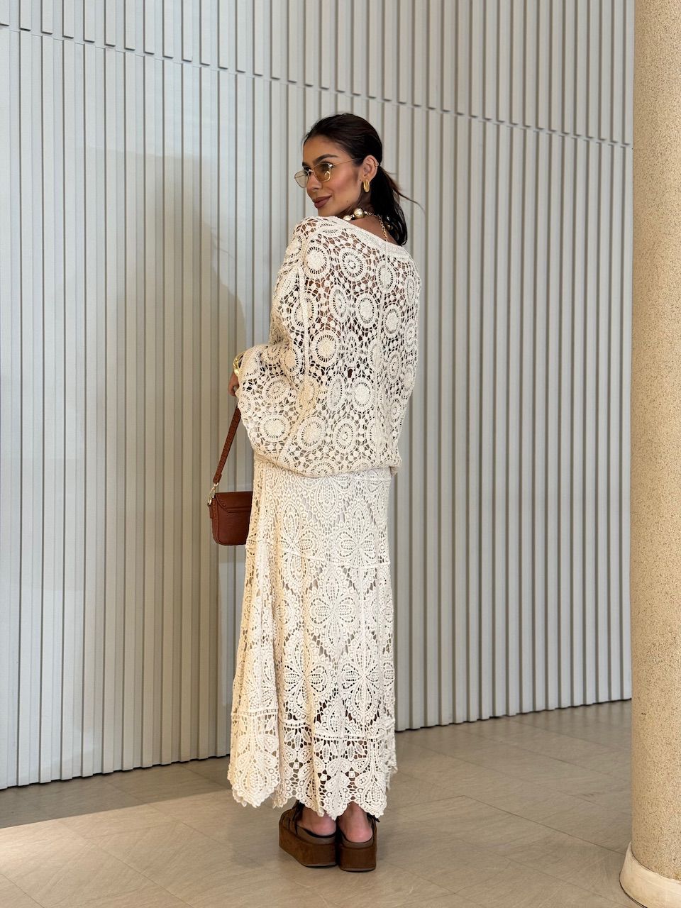 CAMISA SALETE CROCHÊ CRU