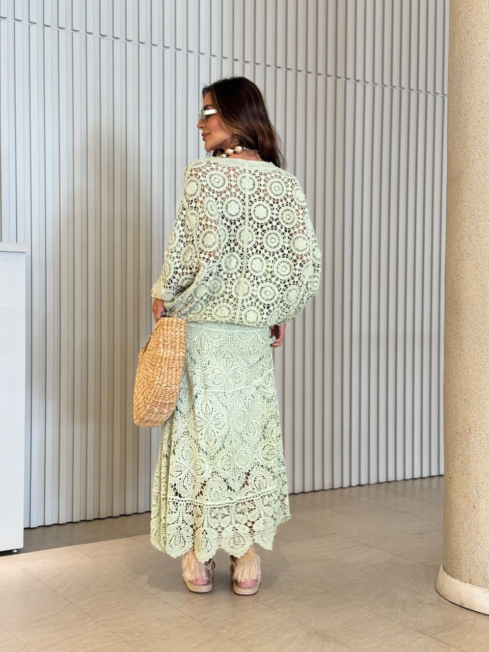 CAMISA SALETE CROCHÊ VERDE