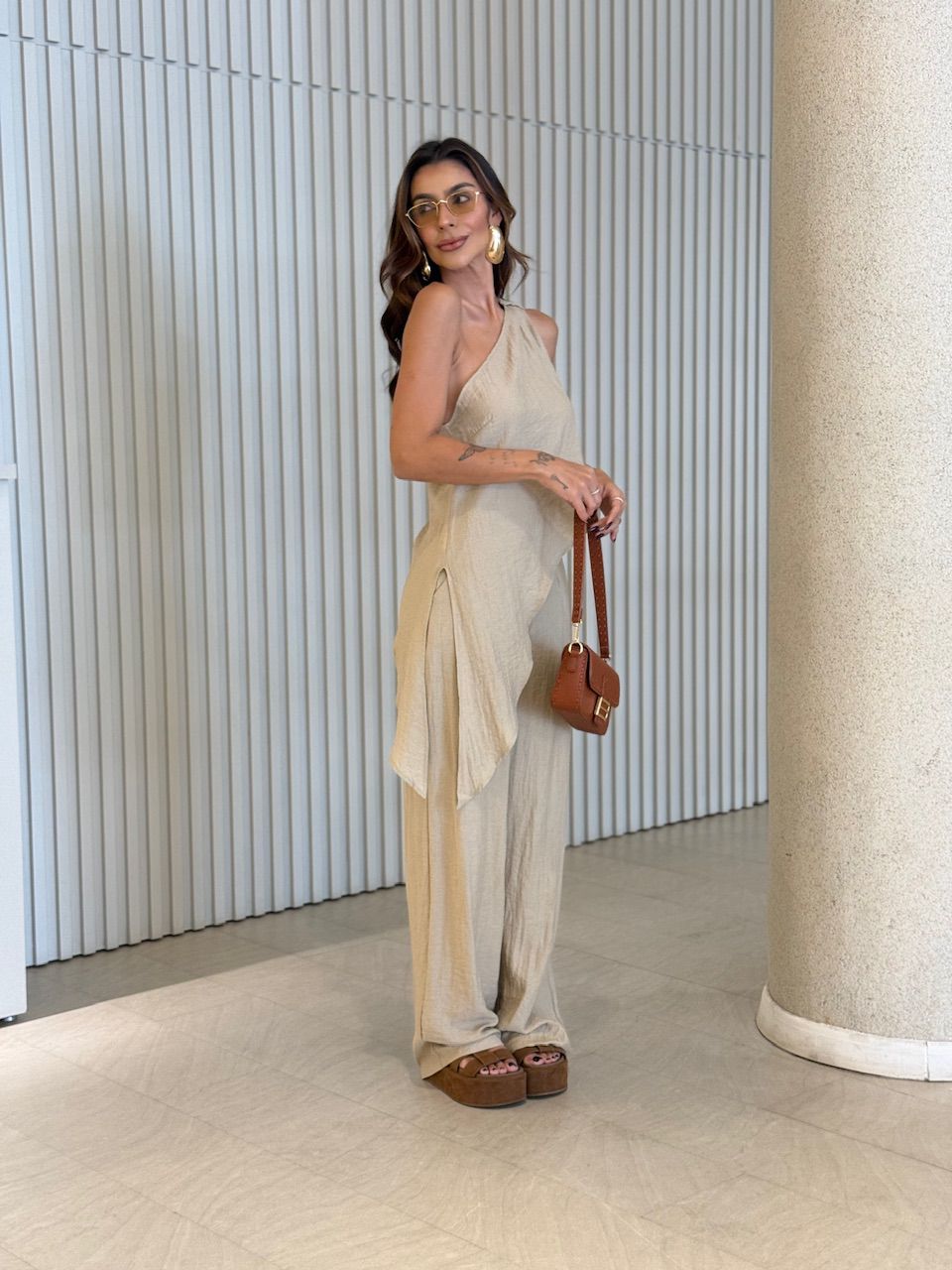 CONJUNTO MAGALI NULA MANGA CAQUI