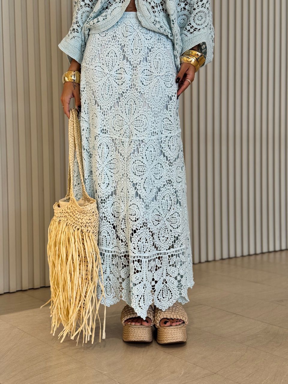 SAIA SERENA CROCHÊ BABY BLUE - 0071820365 - CAROLLA FERRARO