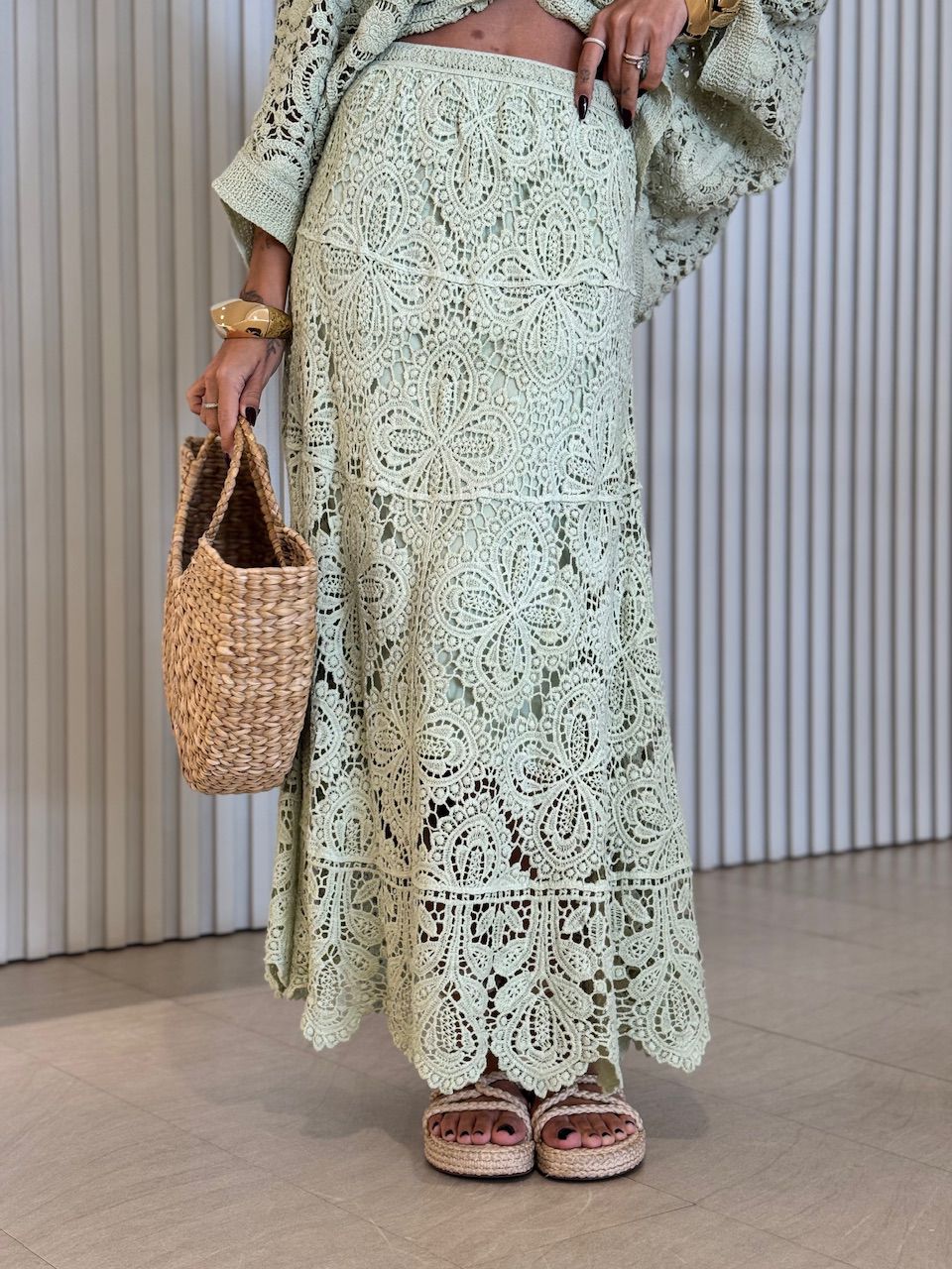 SAIA SERENA CROCHÊ VERDE - 0071820230 - CAROLLA FERRARO