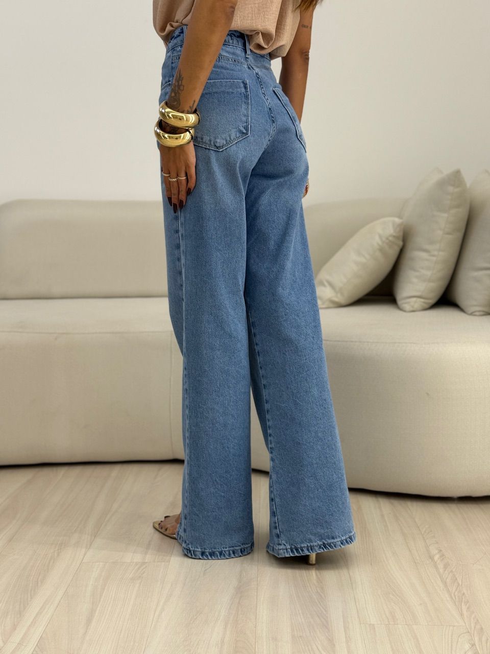 CALÇA ANA LIA PANTALONA JEANS CLARO
