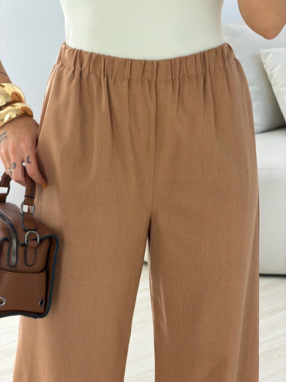 CALÇA BERENICE BÁSICA CAPUCCINO 