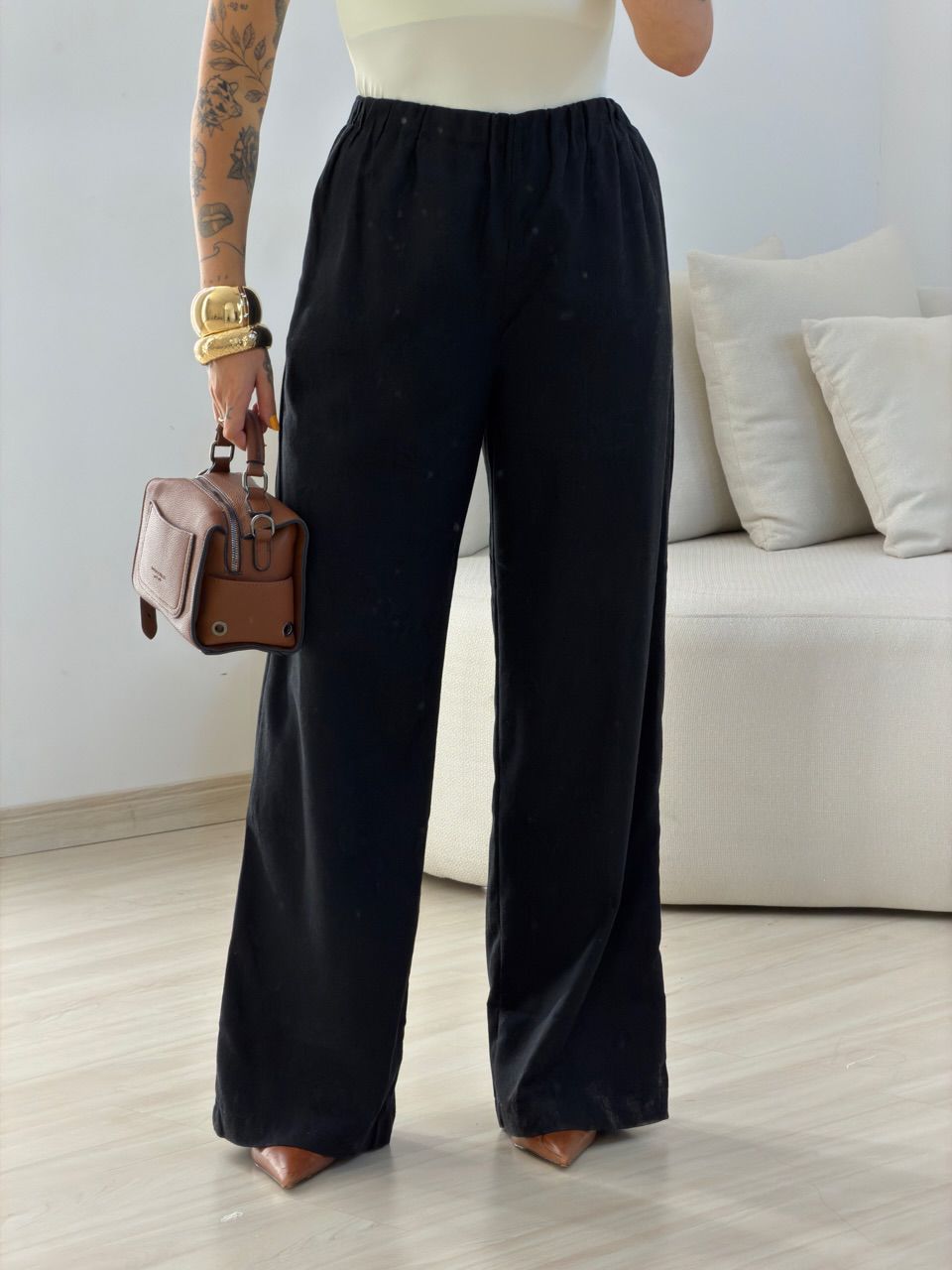 CALÇA BERENICE BÁSICA PRETA - 0073650033 - CAROLLA FERRARO