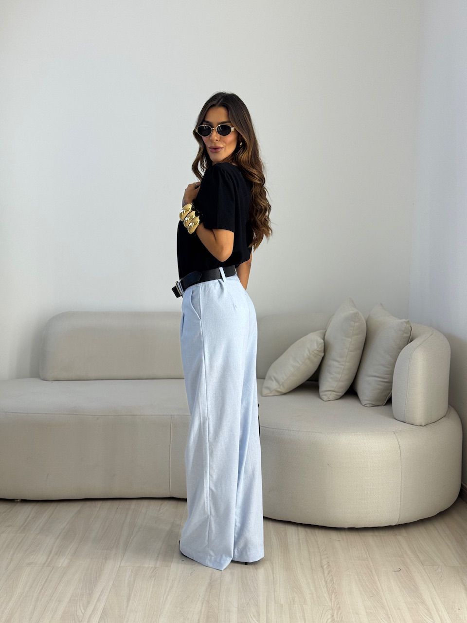 CALÇA ISABELA PANTALONA BABY BLUE