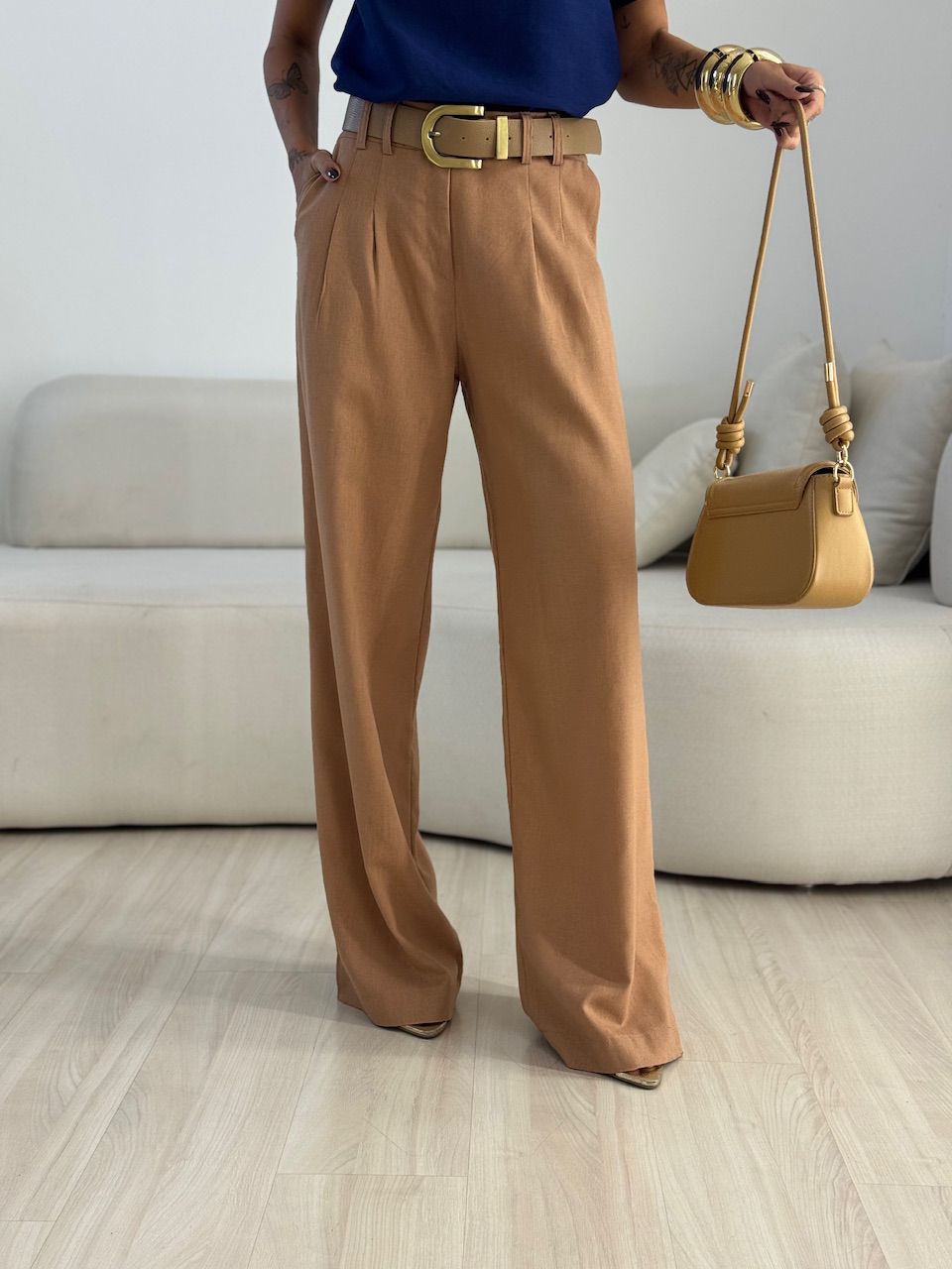 CALÇA ISABELA PANTALONA CAPUCCINO 