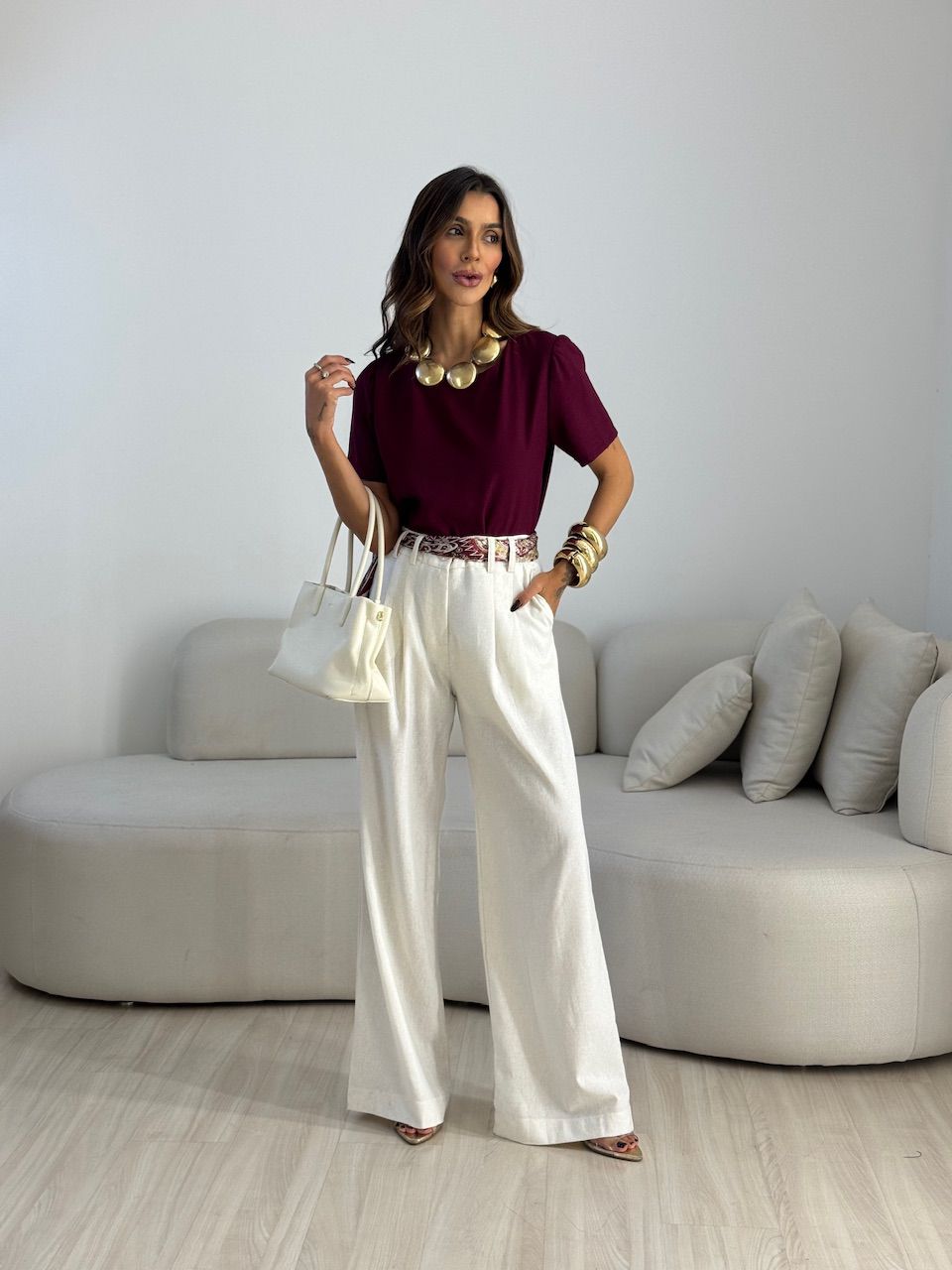 CALÇA ISABELA PANTALONA CRU