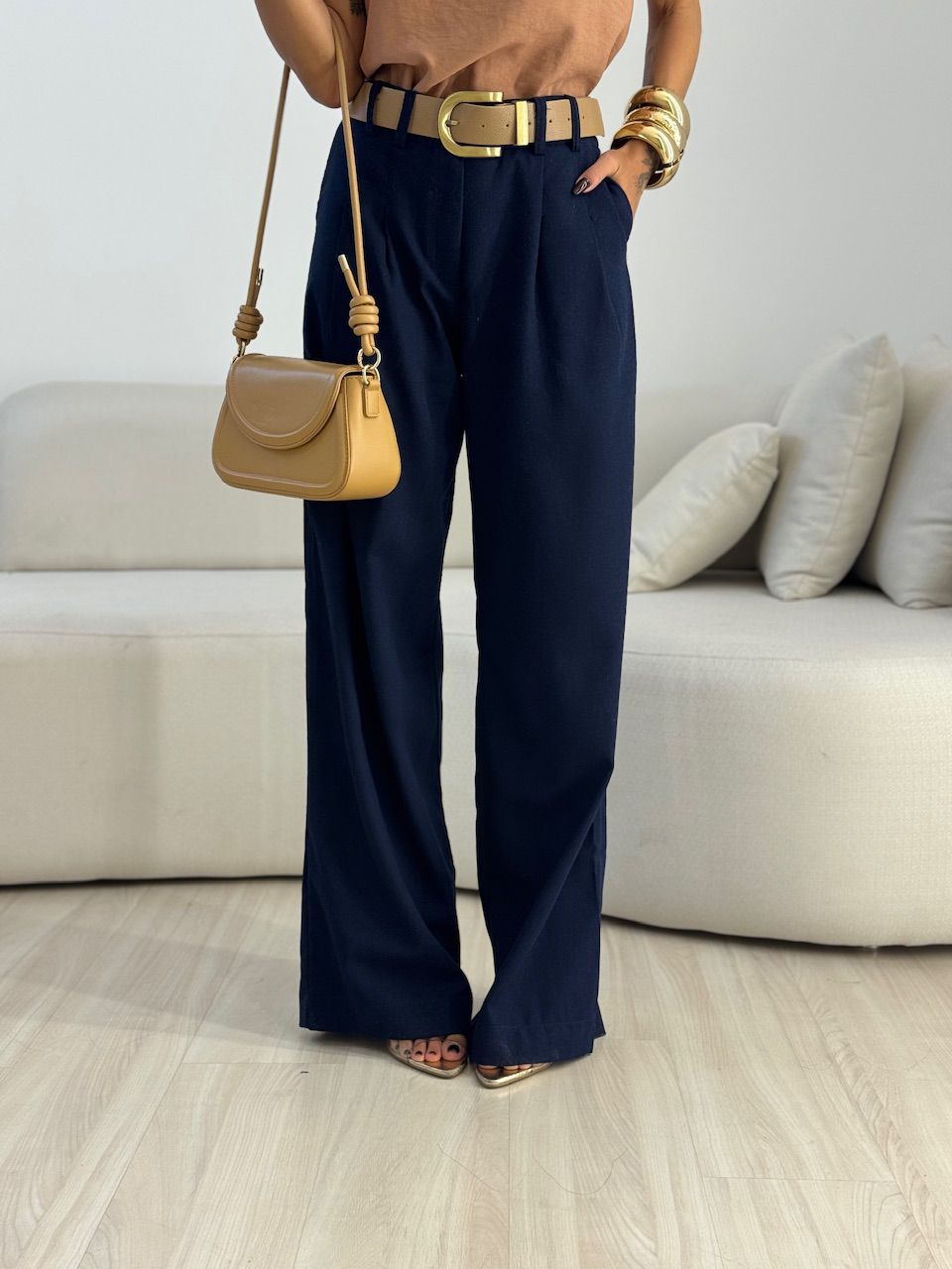 CALÇA ISABELA PANTALONA MARINHO