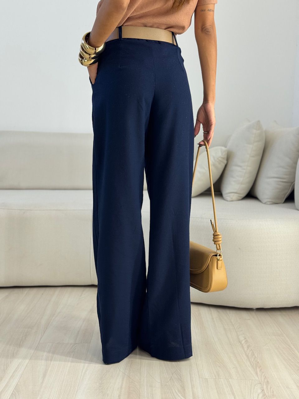 CALÇA ISABELA PANTALONA MARINHO