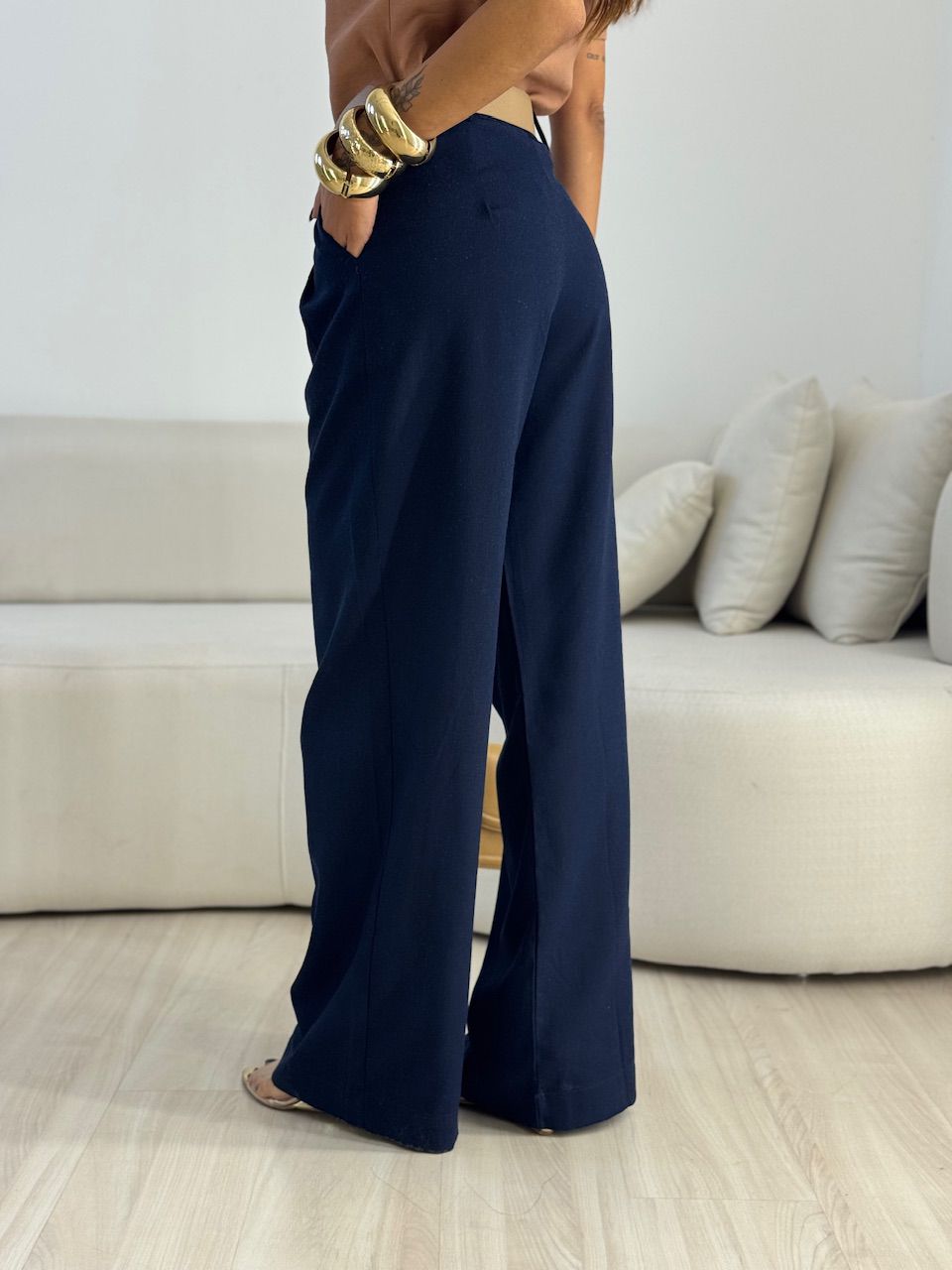 CALÇA ISABELA PANTALONA MARINHO