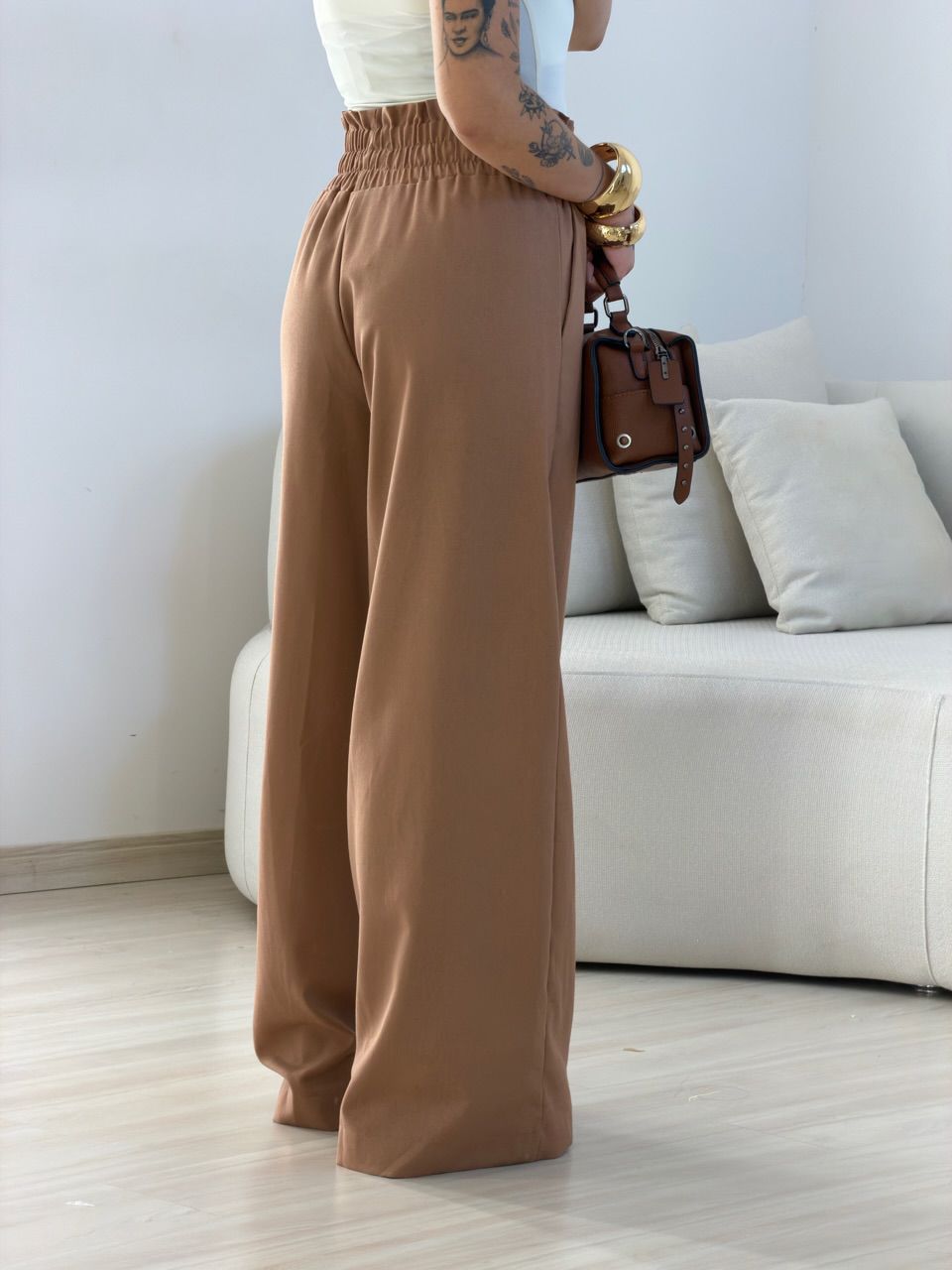 CALÇA PALOMA LASTEX CAPUCCINO 