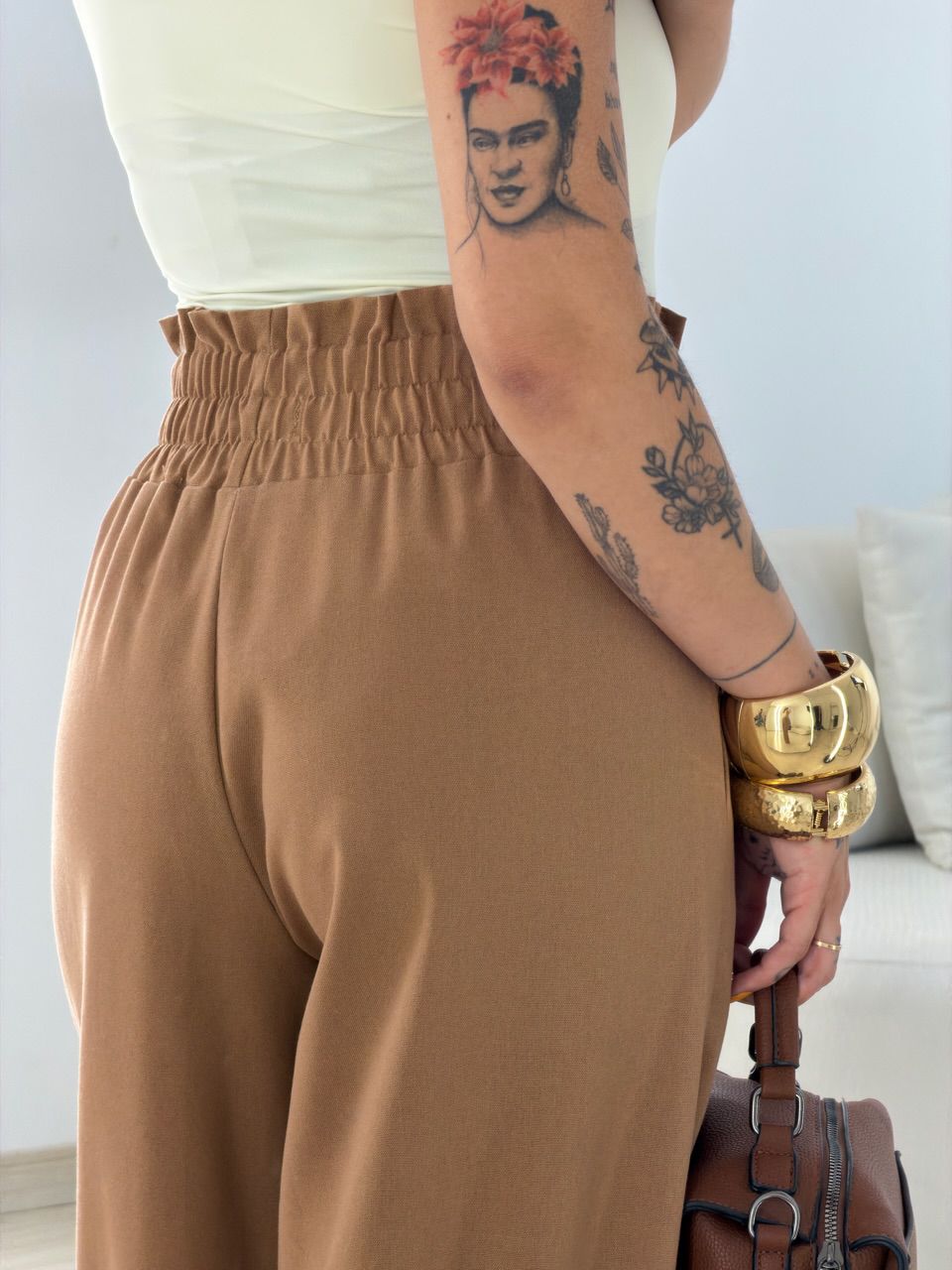 CALÇA PALOMA LASTEX CAPUCCINO 