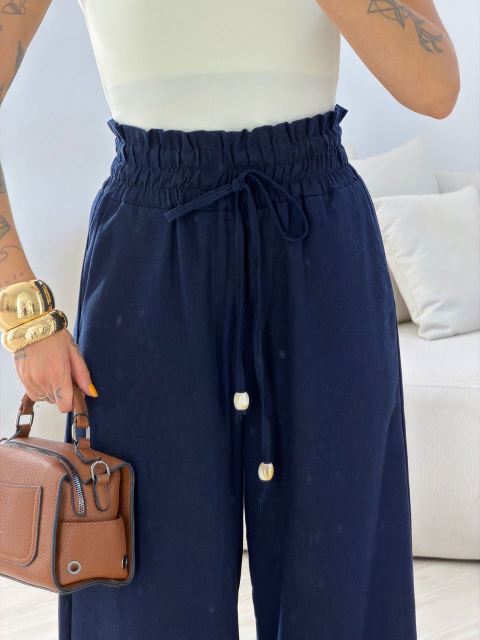 CALÇA PALOMA LASTEX MARINHO