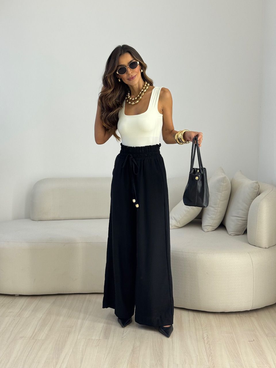 CALÇA PALOMA LASTEX PRETO