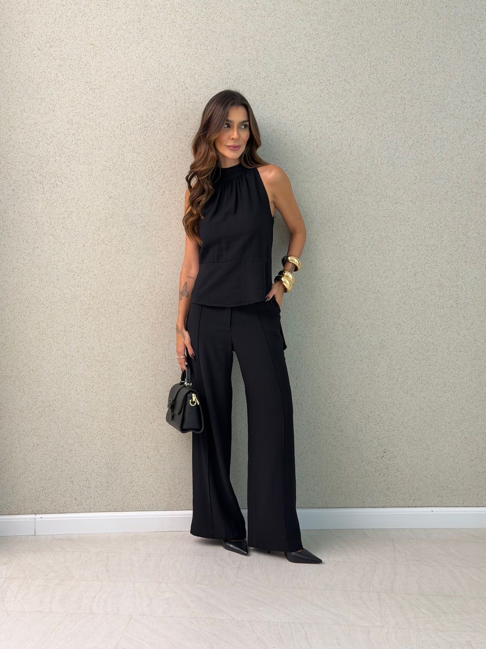 CONJUNTO DAIANE CALÇA PRETO - 0073570032 - CAROLLA FERRARO