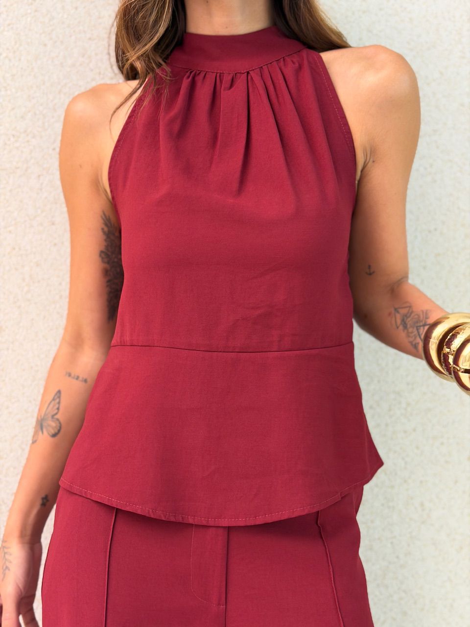 CONJUNTO DAIANE CALÇA VINHO