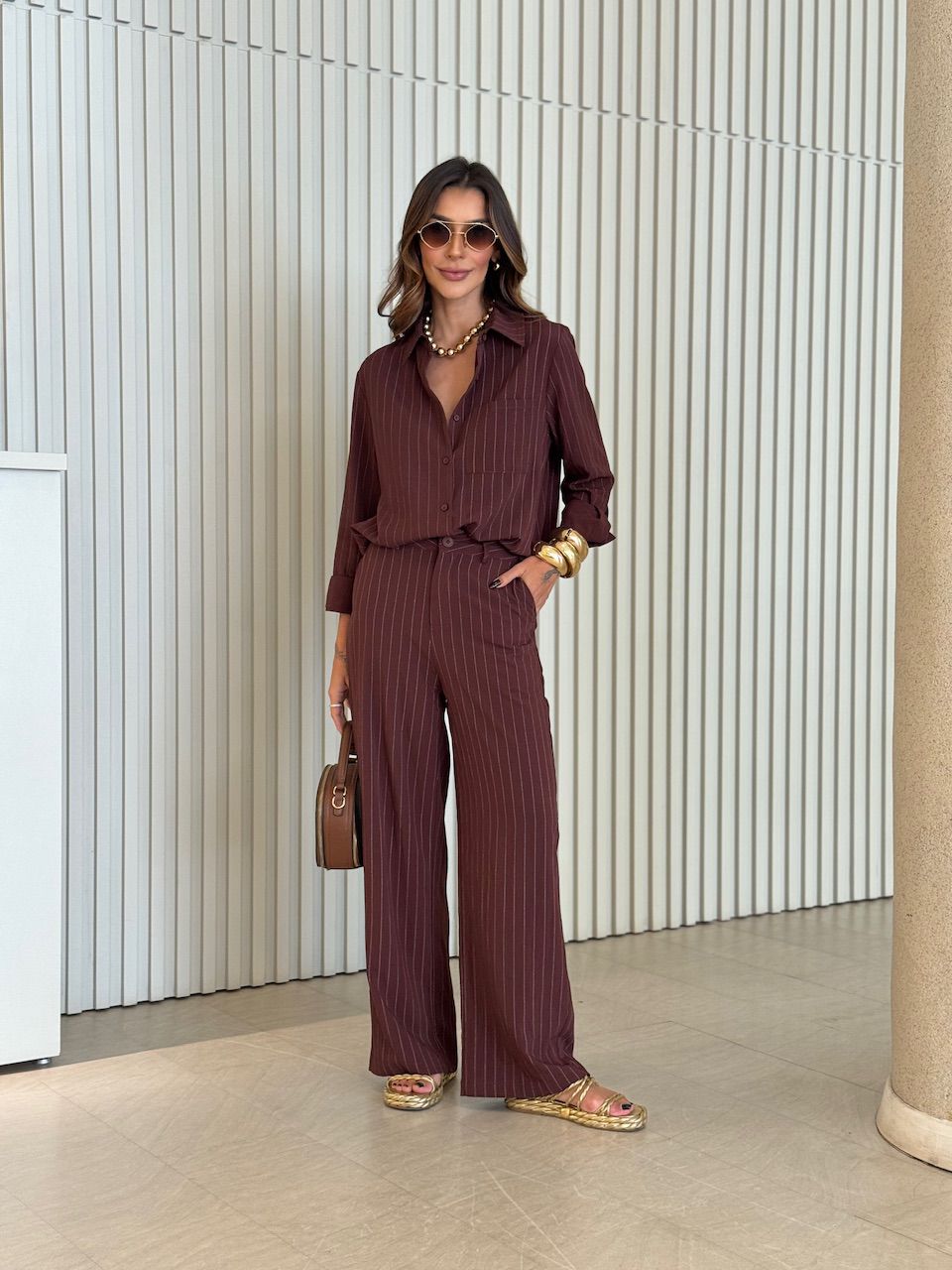 CONJUNTO JULIANA RISCA DE GIZ CAFÉ - 0073640160 - CAROLLA FERRARO