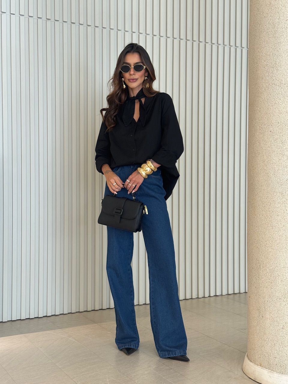 CAMISA BRUNA AMARRAÇÃO PRETA