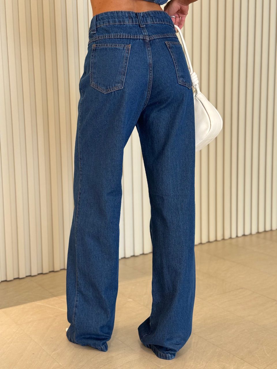 CONJUNTO CAROLINA COLETE CALÇA JEANS ESCURO