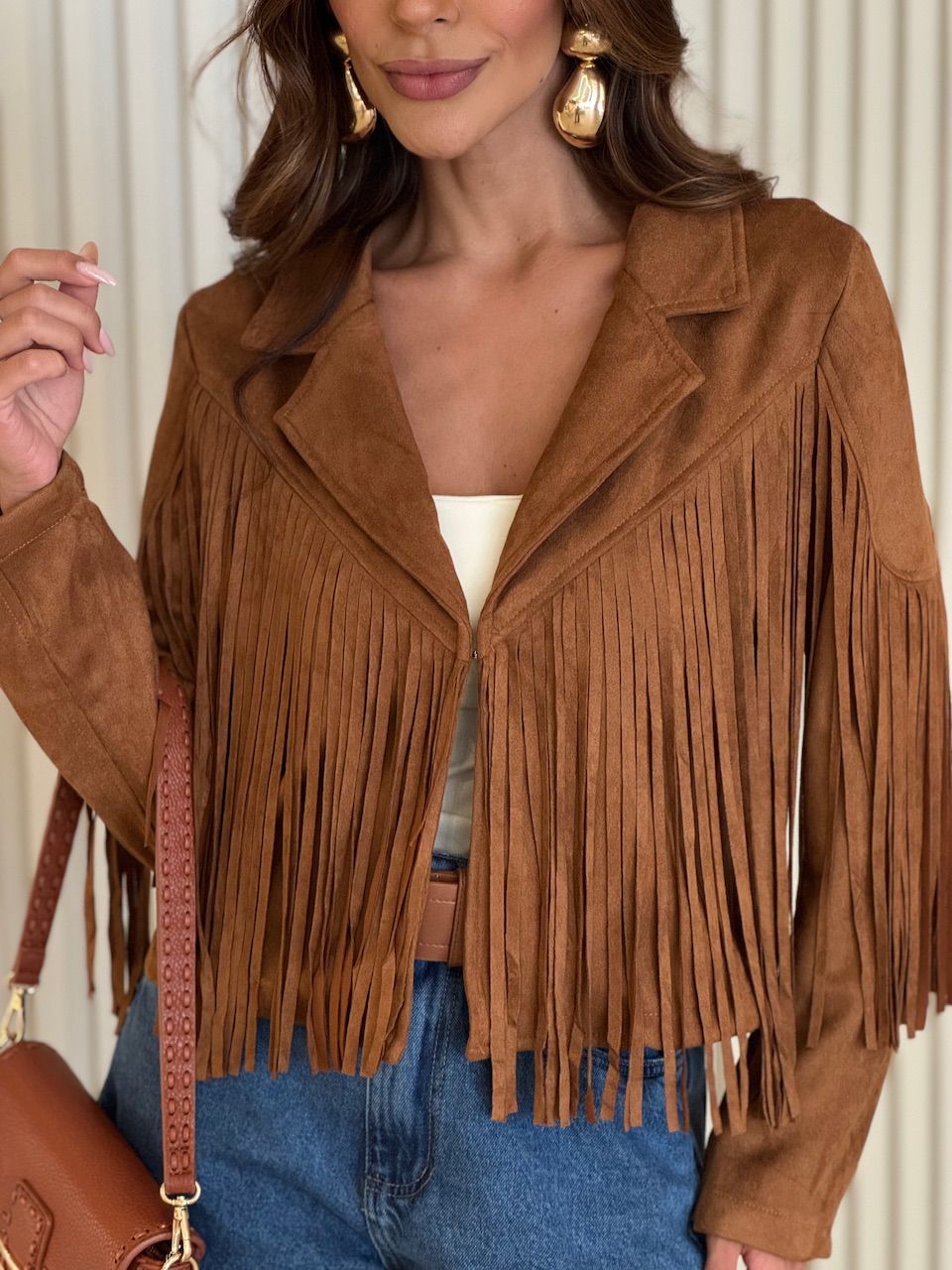 JAQUETA MIRIAM FRANJAS CARAMELO