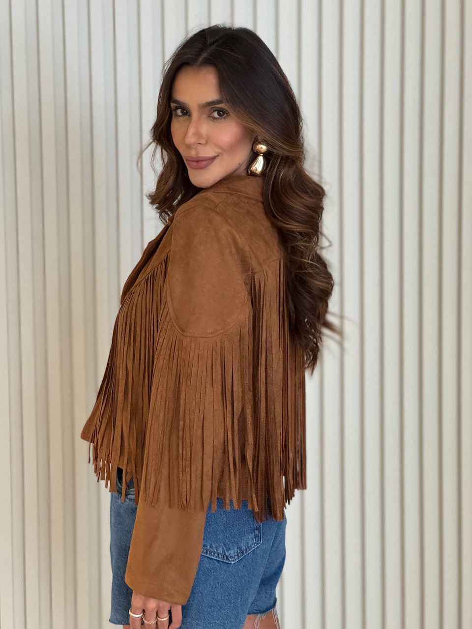 JAQUETA MIRIAM FRANJAS CARAMELO