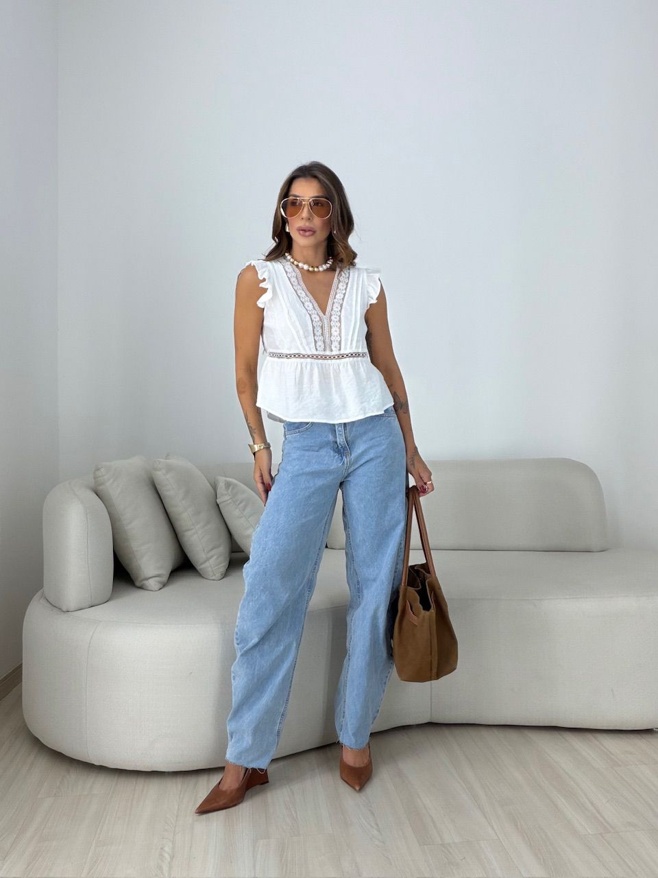 BLUSA CATARINA RENDA OFF