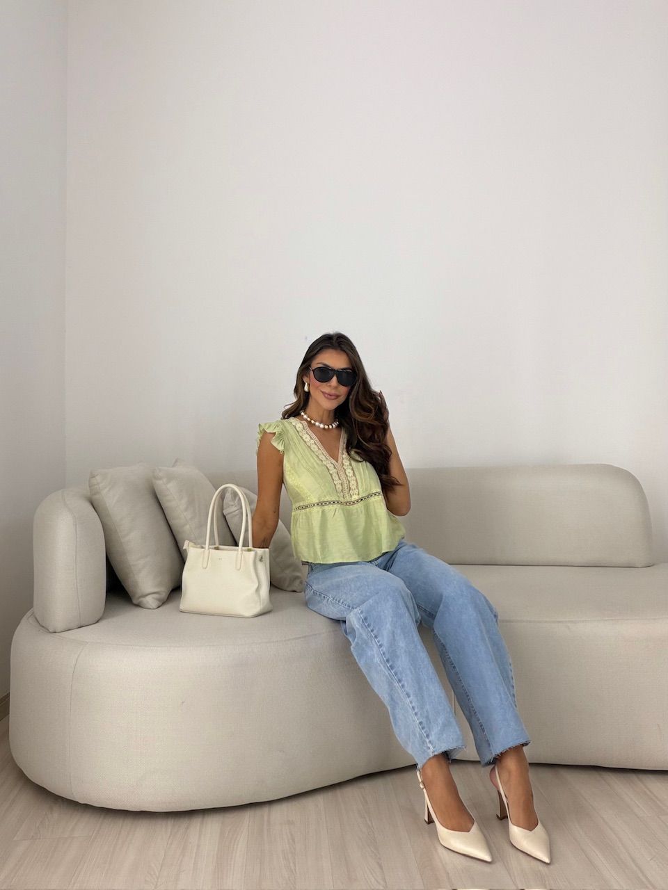 BLUSA CATARINA RENDA VERDE