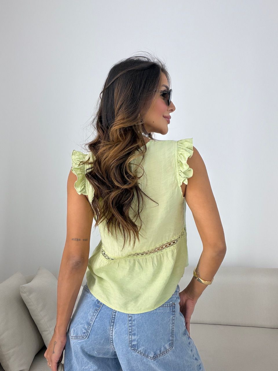 BLUSA CATARINA RENDA VERDE