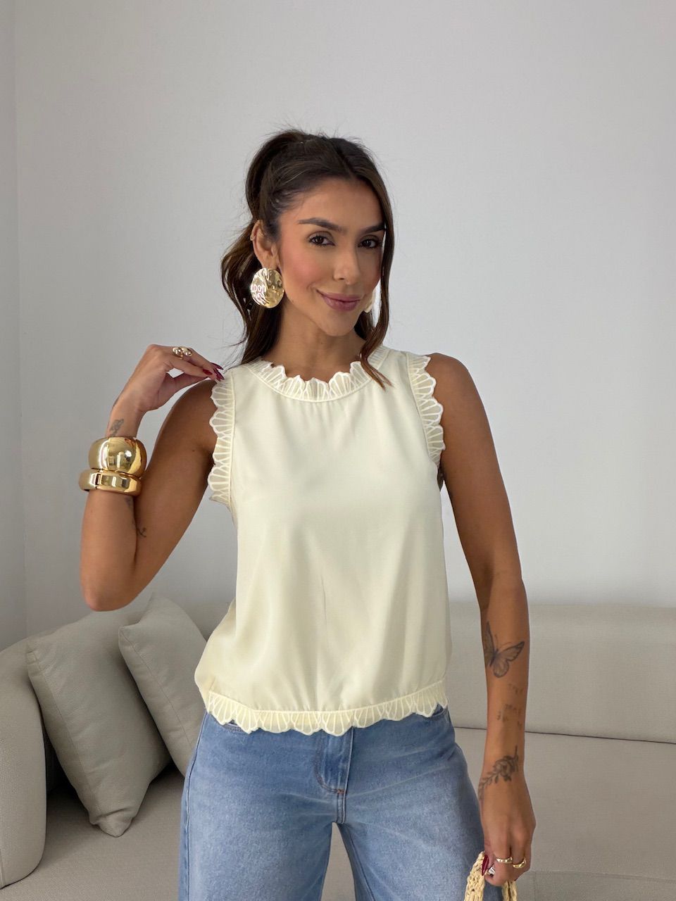 BLUSA JOICE CAVADA CREME