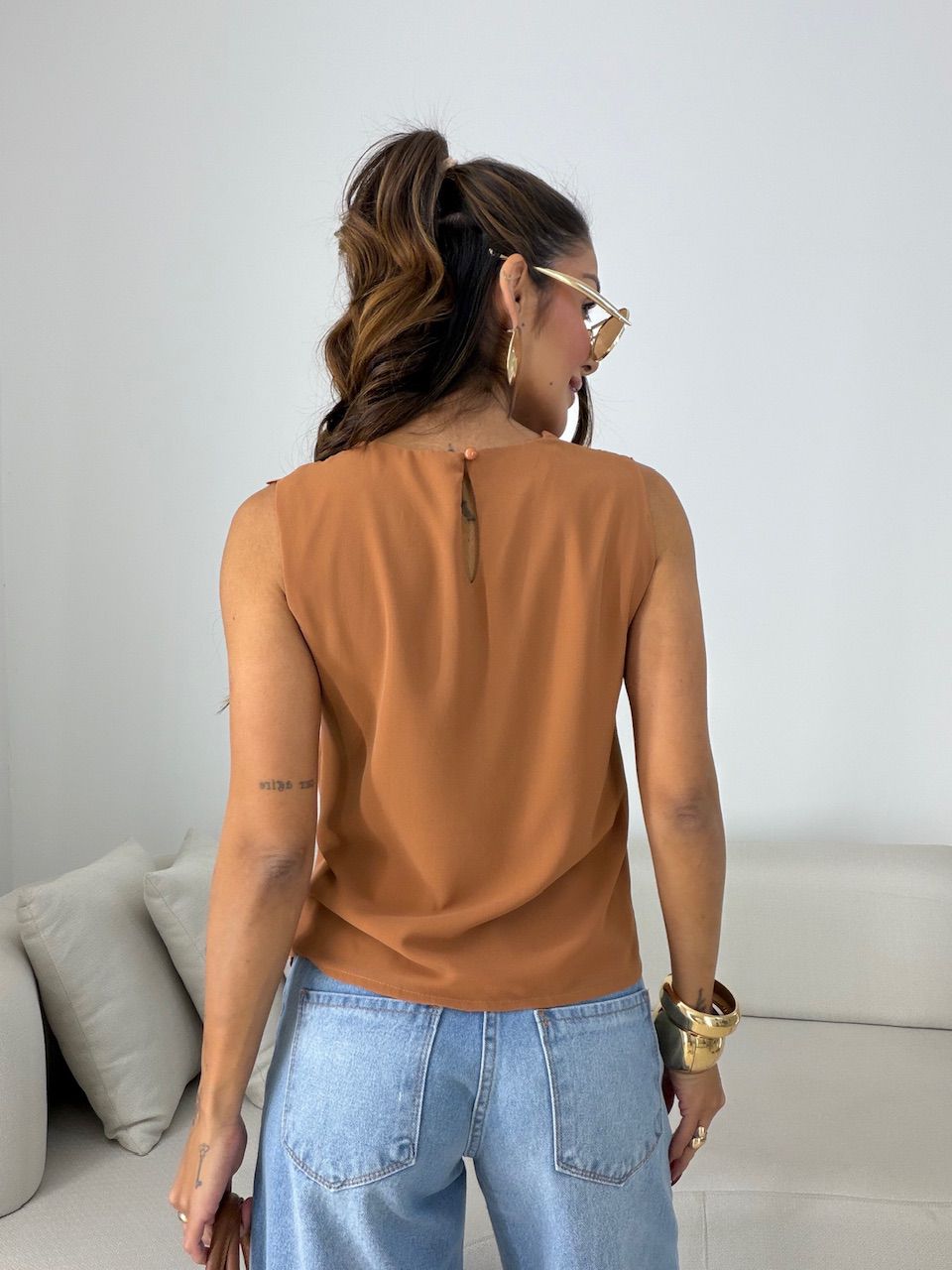 BLUSA JOICE CAVADA TERRA COTA 