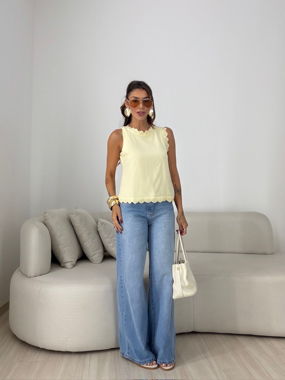 BLUSA JOICE CAVADA YELLOW BUTTER