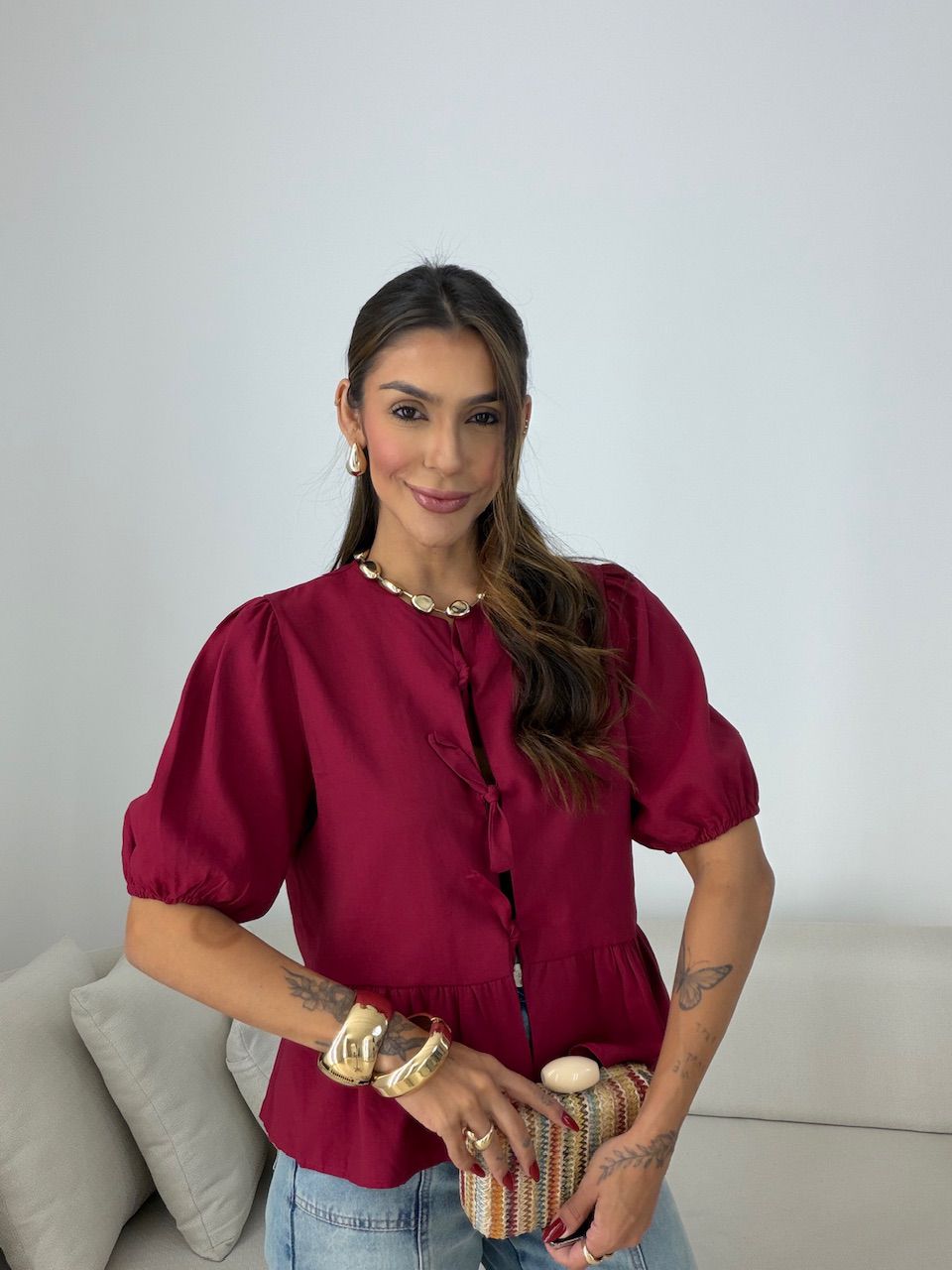 BLUSA RENATA AMARRAÇÃO VINHO