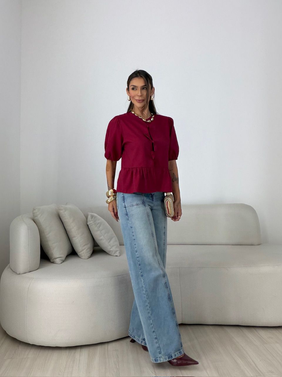 BLUSA RENATA AMARRAÇÃO VINHO