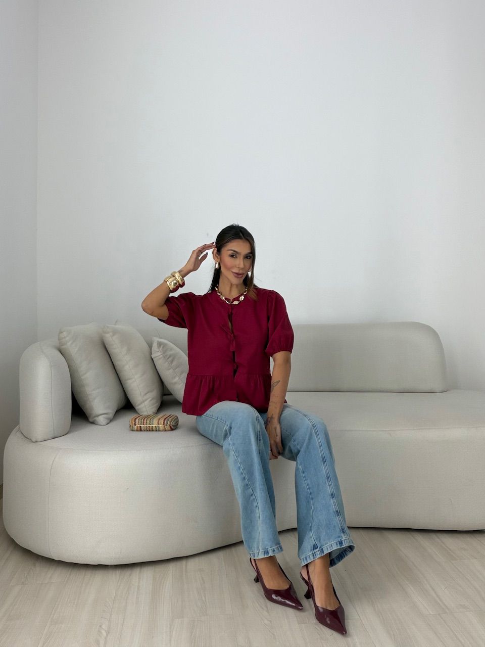 BLUSA RENATA AMARRAÇÃO VINHO