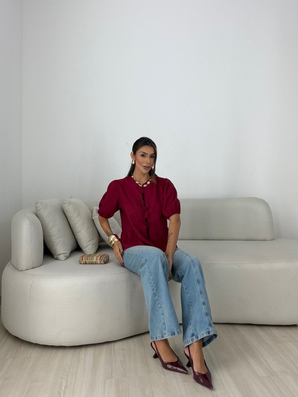 BLUSA RENATA AMARRAÇÃO VINHO